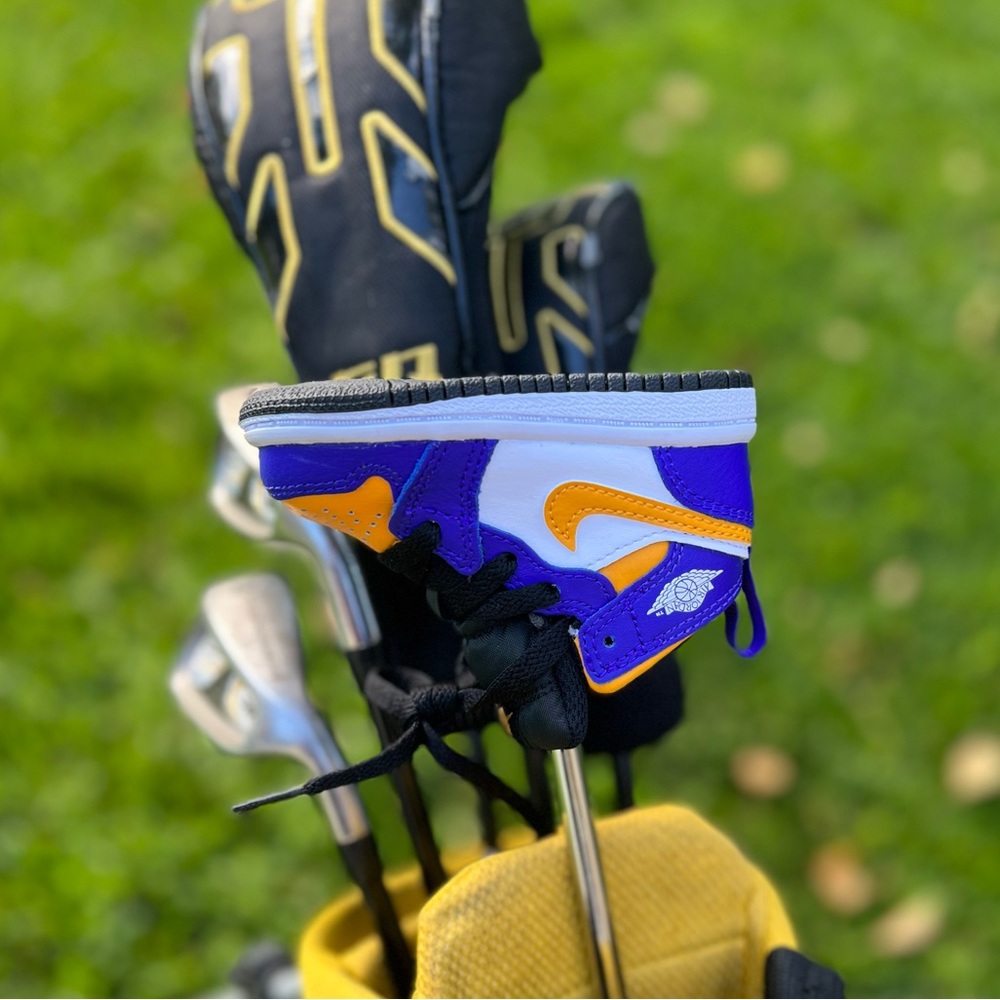Custom Nike Air Jordan 1 Lakers Golf Club Putter Head Cover NEW Kobe James shoe